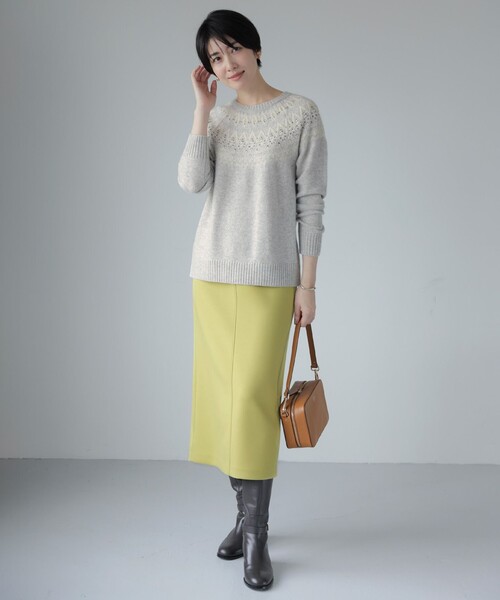 「J.PRESS」 長袖ニット LARGE ホワイト レディース_画像3