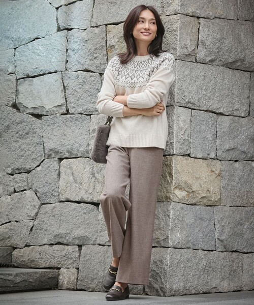 「J.PRESS」 長袖ニット LARGE ホワイト レディース_画像5