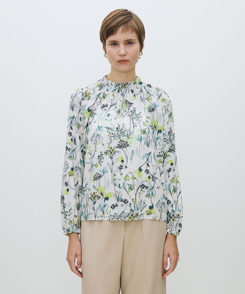 TOMORROWLAND collection ブラウス シャツ オーキッドフラワープリント