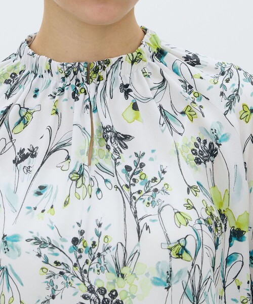 TOMORROWLAND collection ブラウス シャツ オーキッドフラワープリント