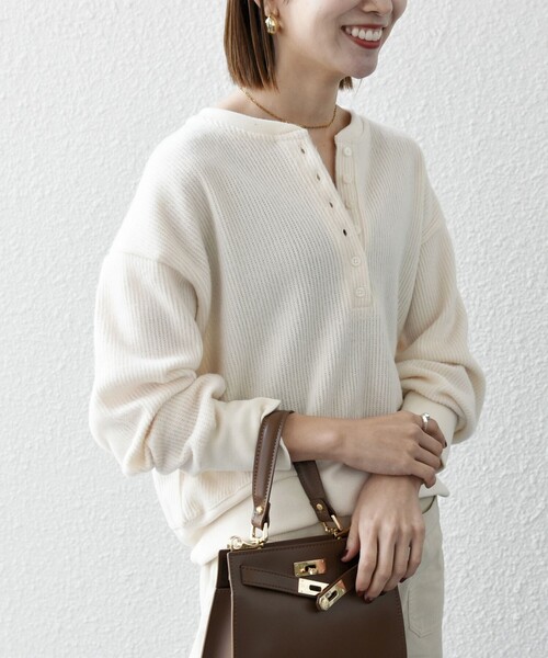 「SHIPS any」 長袖カットソー ONE SIZE オフホワイト レディース_画像6