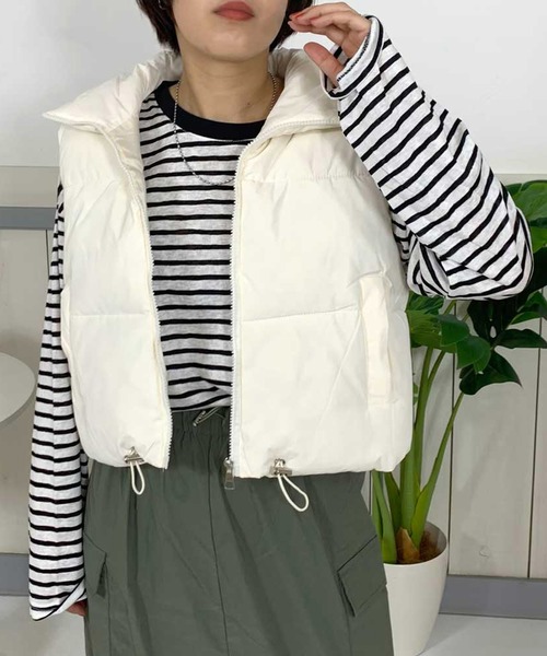 「CRB」 ベスト F ブラック レディース_画像4