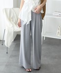 ワイドパンツ スラックス パンツ ストライプジ...の詳細画像1