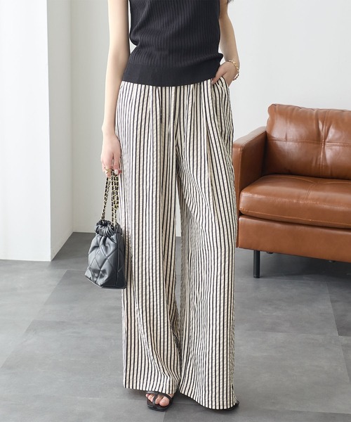 希少50's vintage ストライプ　ワイドスラックス　ジャガード　フランス 50's~ EURO Vintage Stripe Wide Slacks 50年代~ ユーロ ビンテージ