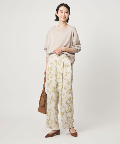パンツ フラワー プリント パンツ レディースの画像