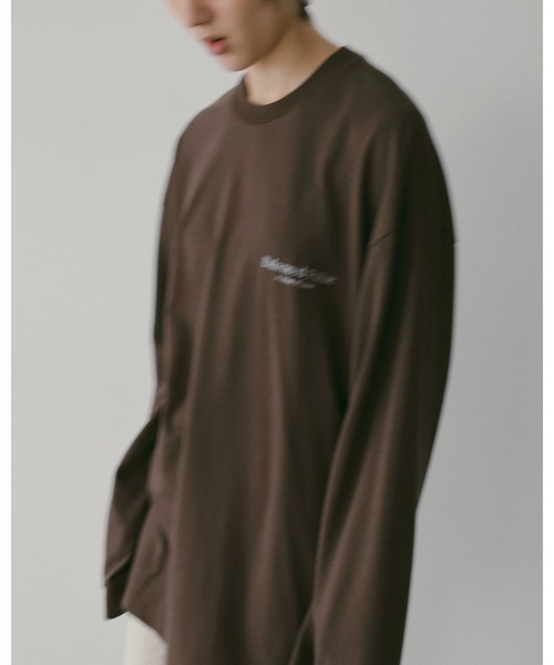アンヌーク　刺繍長袖Tシャツ　ブラウン　完売 anuke（アンヌーク） tシャツ Logo Long T-Shirts レディース