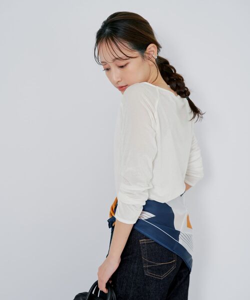COHINA（コヒナ） tシャツ シアーベロアボートネックトップス 「低身長
