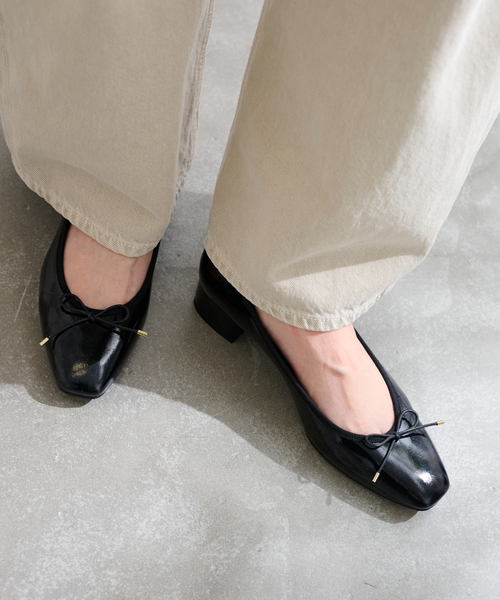 パンプス 「追加」3.5cmスクエアバレエパンプスの画像