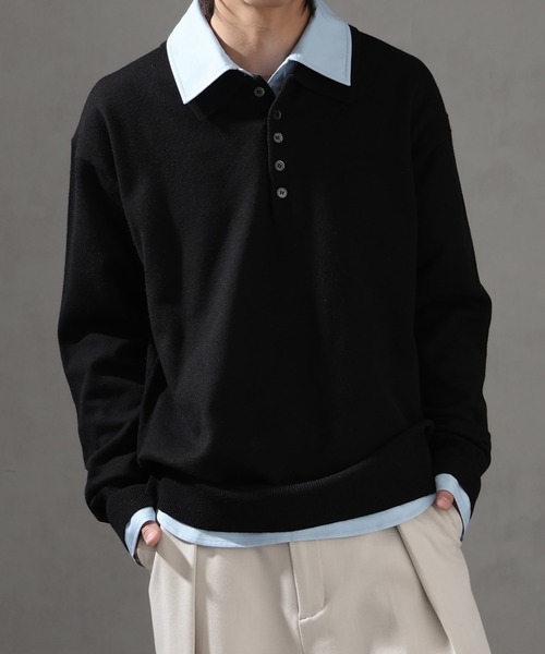 Pedestal ポロシャツ M 黒 FREAK'S STORE（フリークスストア） ポロシャツ 限定展開 Relax Fit