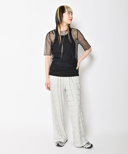 「CITYSHOP」 イージーパンツ 38 シルバー レディースの画像