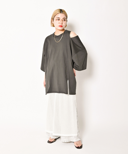 「CITYSHOP」 イージーパンツ 38 シルバー レディースの画像