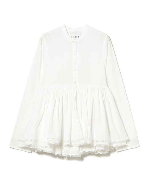 ブラウス シャツ dahl'ia / ボタン ギャザー ボリューム ブラウス レディースの画像