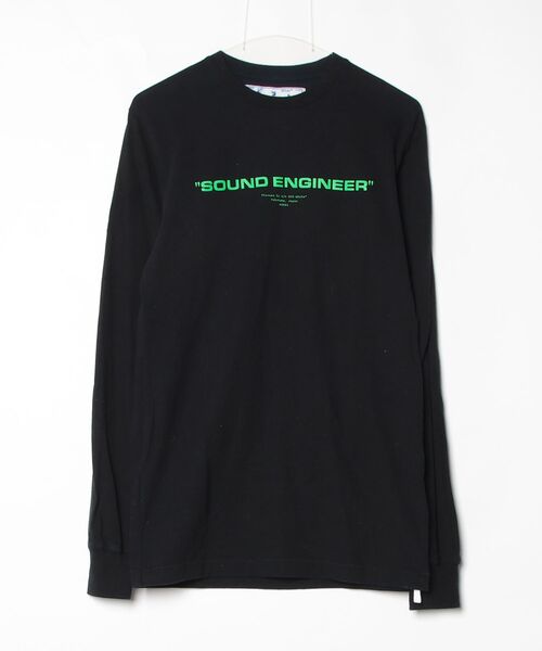 off white 長袖ブラックロンT黒ロゴホワイトtシャツ off white（オフホワイト） 長袖Tシャツ S ブラック メンズ : ZOZOTOWN