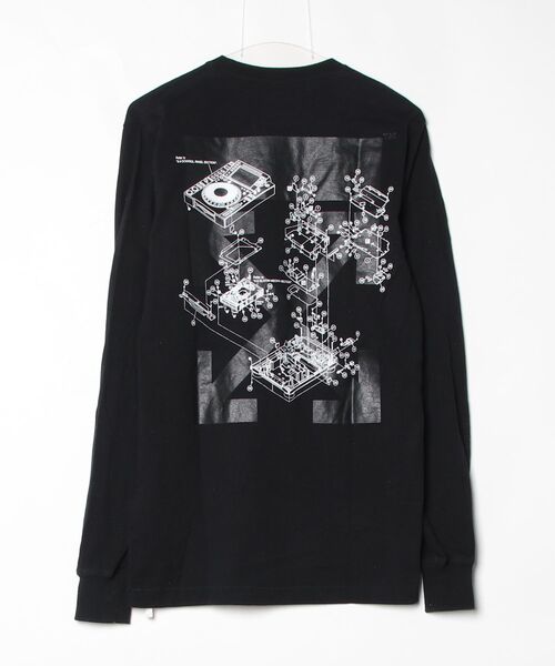 off white（オフホワイト） 長袖Tシャツ S ブラック メンズ : ZOZOTOWN