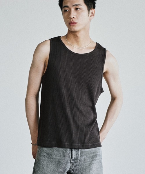 WYM LIDNM タンクトップ CLEAN RANDOM RIB TANK TOP メンズ : ZOZOTOWN