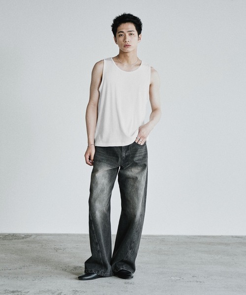 WYM LIDNM タンクトップ CLEAN RANDOM RIB TANK TOP メンズ : ZOZOTOWN