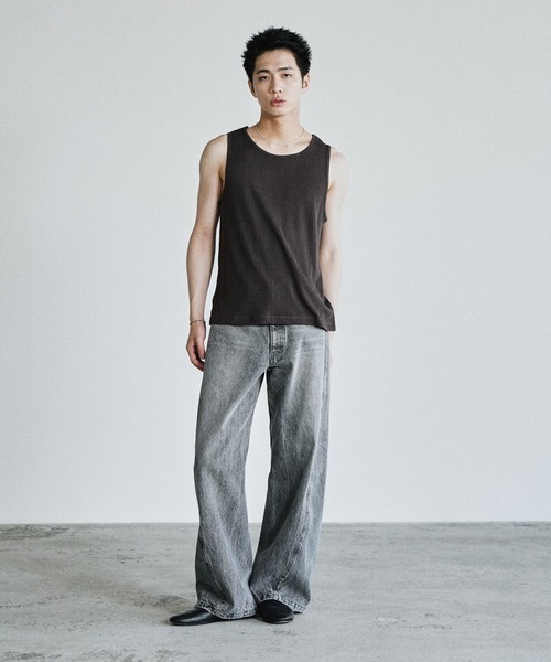 WYM LIDNM タンクトップ CLEAN RANDOM RIB TANK TOP メンズ : ZOZOTOWN