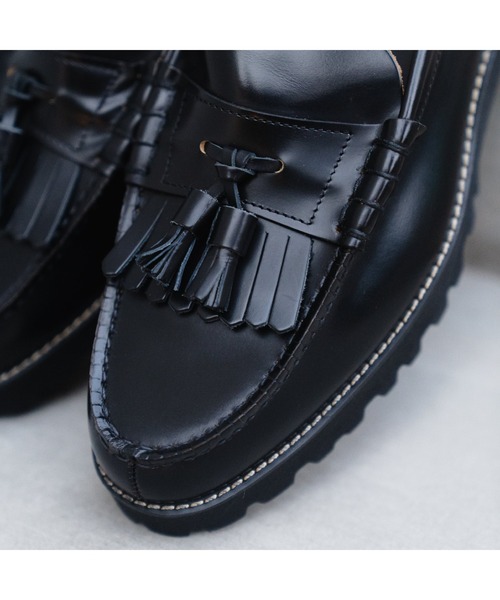 The Kenford Fineshoes ローファー TANK SOLE LOAFERS BLACK QUILT