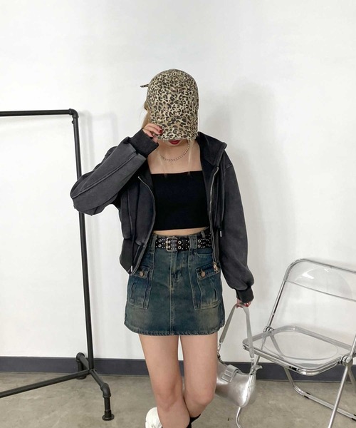 「non-hedge」 ジップアップパーカー FREE グレー レディース_画像4