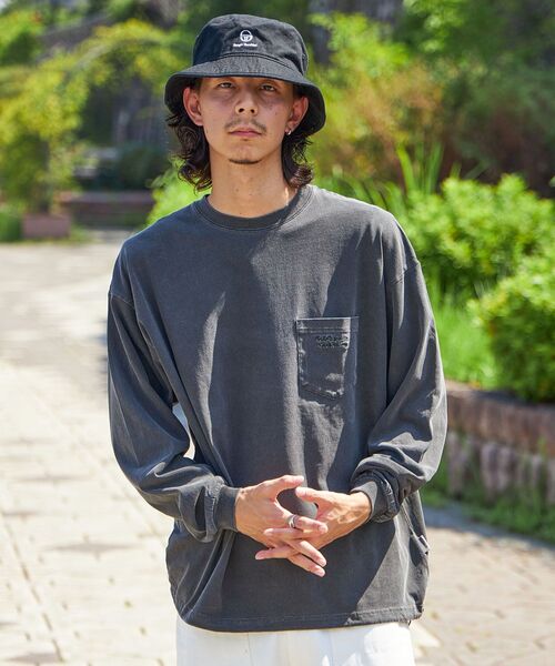 「FFEIN」 長袖Tシャツ LARGE チャコール メンズ_画像5