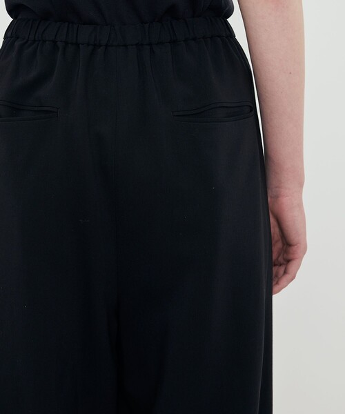 ワイドパンツ パンツ ウールレーヨンクレープ ストレートパンツ レディースの画像