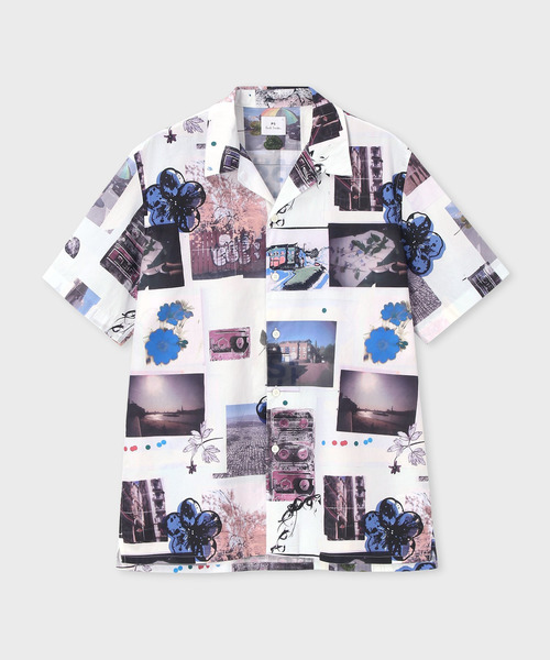 PS Paul Smith シャツ 半袖 Scrapbook Print” オープンカラーシャツ