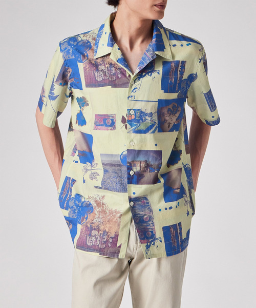 PS Paul Smith シャツ 半袖 Scrapbook Print” オープンカラーシャツ