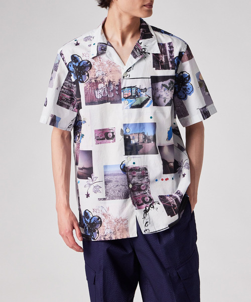 PS Paul Smith シャツ 半袖 Scrapbook Print” オープンカラーシャツ