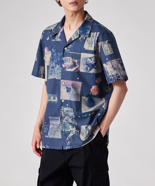 PS Paul Smith シャツ 半袖 Scrapbook Print” オープンカラーシャツ