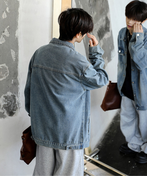「neos」 デニムジャケット MEDIUM サックスブルー メンズ_画像5