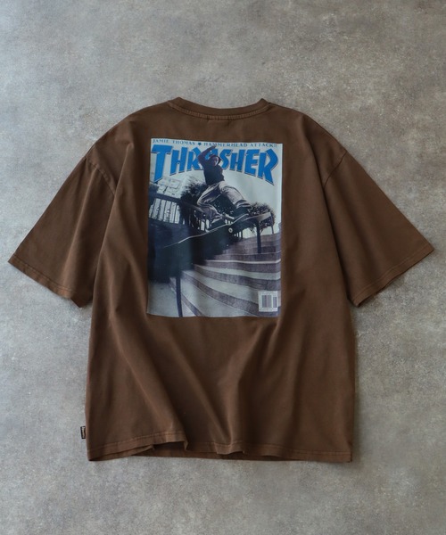 「THRASHER」 半袖Tシャツ X-LARGE サックスブルー メンズ_画像4