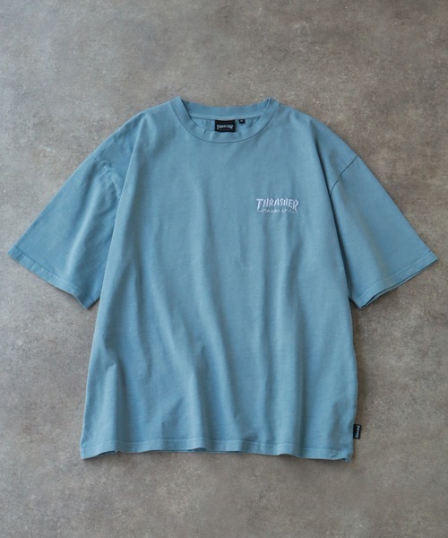 「THRASHER」 半袖Tシャツ X-LARGE サックスブルー メンズ_画像9