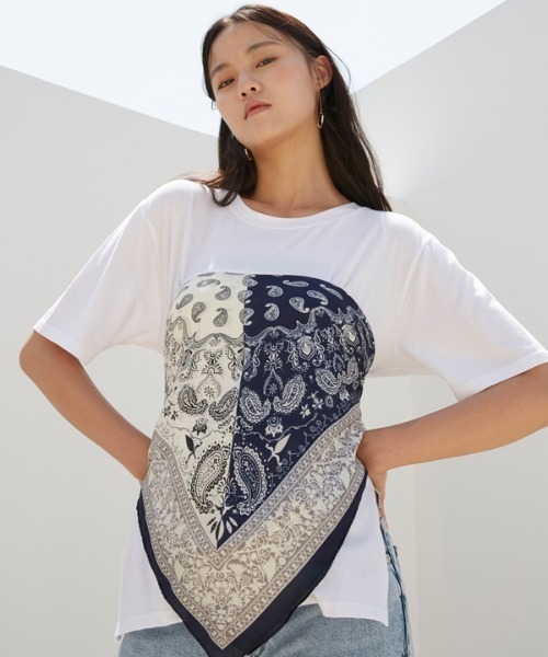 1159STUDIO tシャツ 半袖 」スカーフ ティーシャツ レディース