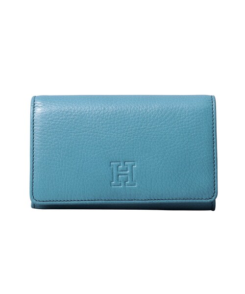 二つ折り財布 財布 「センプレ」二つ折り財布 レザー ウォレット 本革（商品番号：P25-50101） レディースの画像