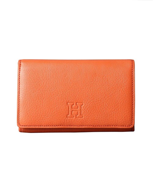 二つ折り財布 財布 「センプレ」二つ折り財布 レザー ウォレット 本革（商品番号：P25-50101） レディースの画像