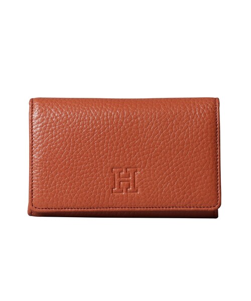 極美品✴︎ヒロフ　センプレ　二つ折り財布　かぶせ　フラップ　レザー　本革　エンボス HIROFU（ヒロフ） 財布 「センプレ」二つ折り財布 レザー ウォレット