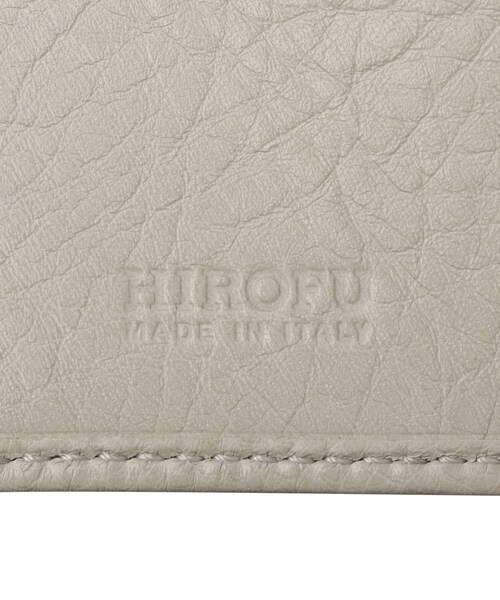 【美品】HIROFU センプレ　シボレザー　二つ折り財布　グレージュ HIROFU 財布 「センプレ」二つ折り財布 レザー ウォレット 本革