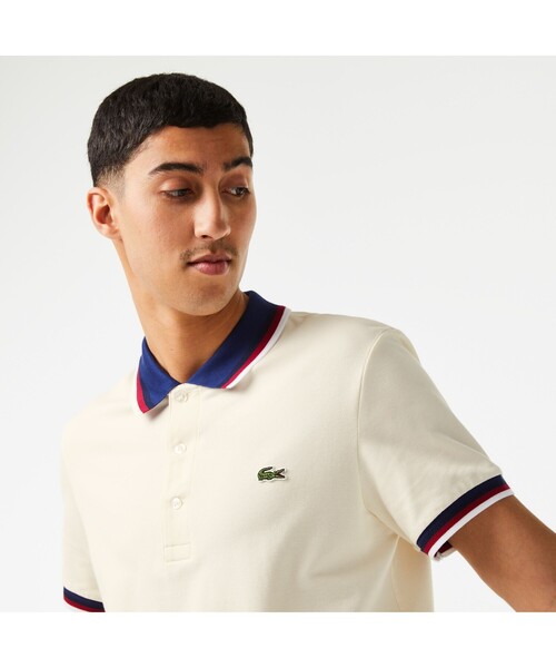 【LACOSTE トリコロールカラー】 ポロシャツ 紺白赤 メンズL SELECT STORE SEPTIS / JAPAN LACOSTE(ジャパンラコステ