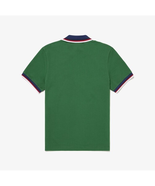 LACOSTE ポロシャツ トリコロールリブニットポロシャツ メンズ