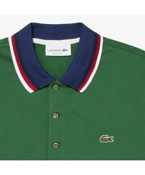 LACOSTE ポロシャツ トリコロールリブニットポロシャツ メンズ