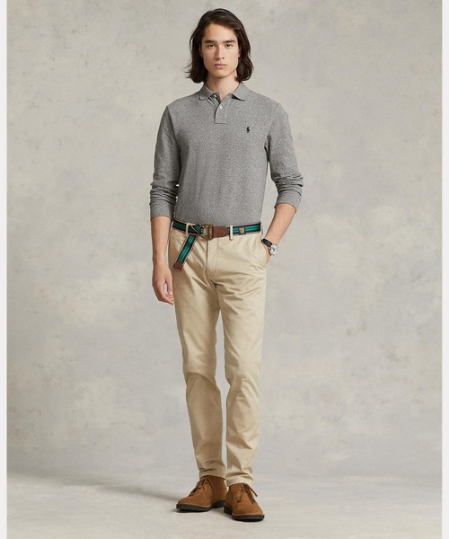 PoloRalphLauren リブロングスリーブポロシャツ POLO RALPH LAUREN ポロシャツ カスタム スリム ロングスリーブ