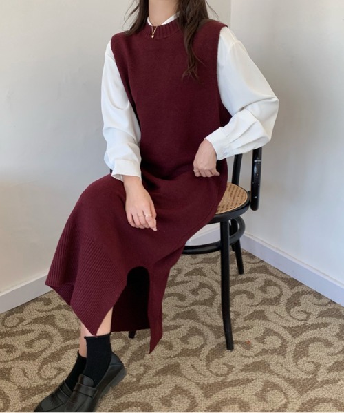 イタリア製 JIL SANDER ノースリーブ ウール ニット ワンピース ジル