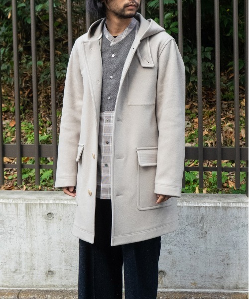 コート ジャケット TECH WOOL MELTON HOODIE COAT メンズ レディースの画像