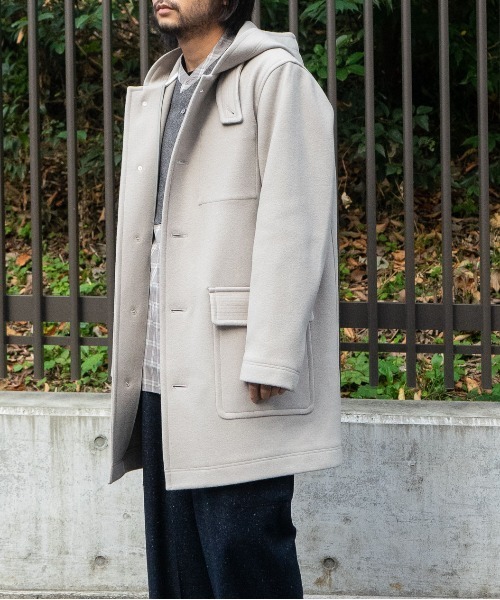 コート ジャケット TECH WOOL MELTON HOODIE COAT メンズ レディースの画像