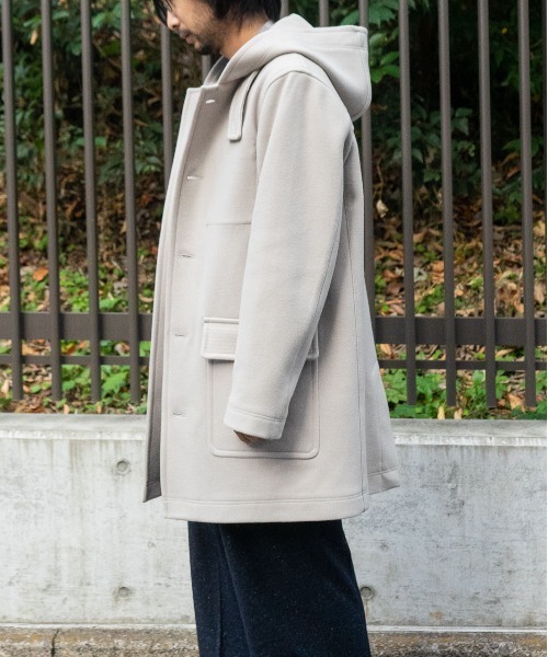 コート ジャケット TECH WOOL MELTON HOODIE COAT メンズ レディースの画像