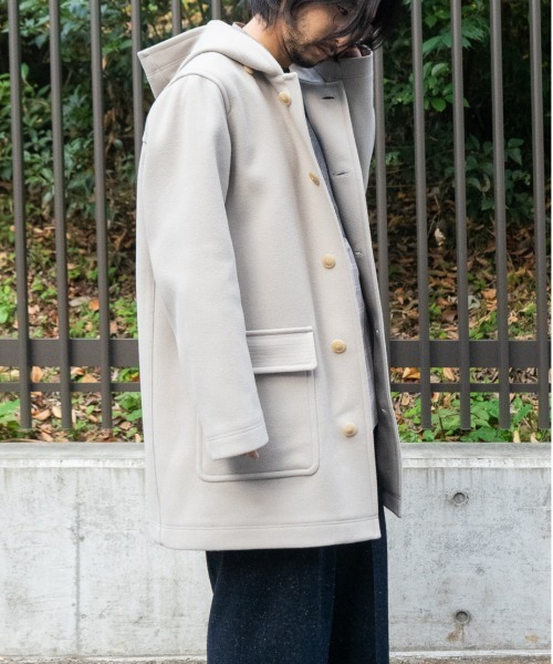 コート ジャケット TECH WOOL MELTON HOODIE COAT メンズ レディースの画像