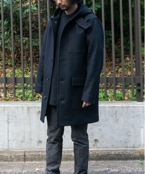 コート ジャケット TECH WOOL MELTON HOODIE COAT メンズ レディースの画像