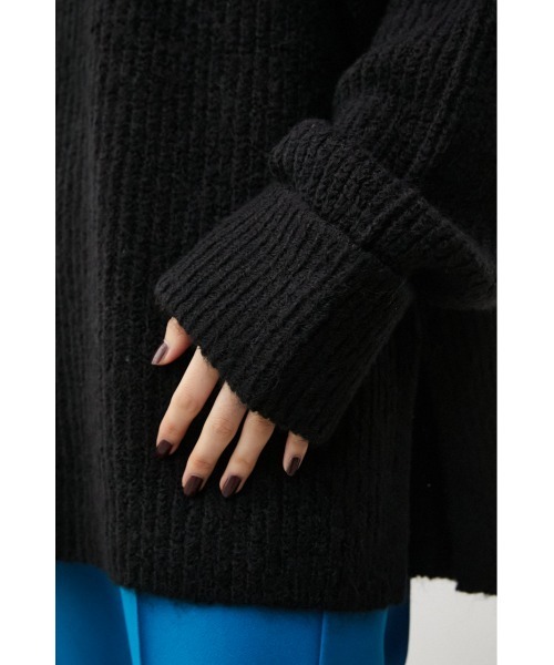 AZUL by moussy - クレドナ✳︎ ミックスニット　ブルー　タートル　ハイネック　ざっくり AZUL by moussy - クレドナ✳︎ ミックスニット ブルー タートル