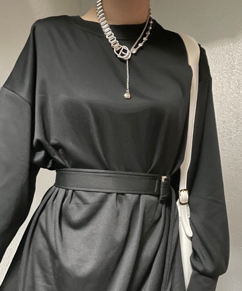 fiere（フィエール） ワンピース ベルト付き無地ワンピース : ZOZOTOWN