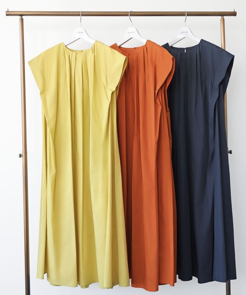 ELFRANK ワンピース Aラインタックロングワンピース : ZOZOTOWN